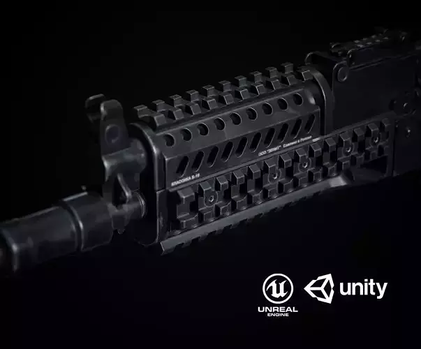 Handguard B10 and B19 for AKs PBR Low-poly 3D model