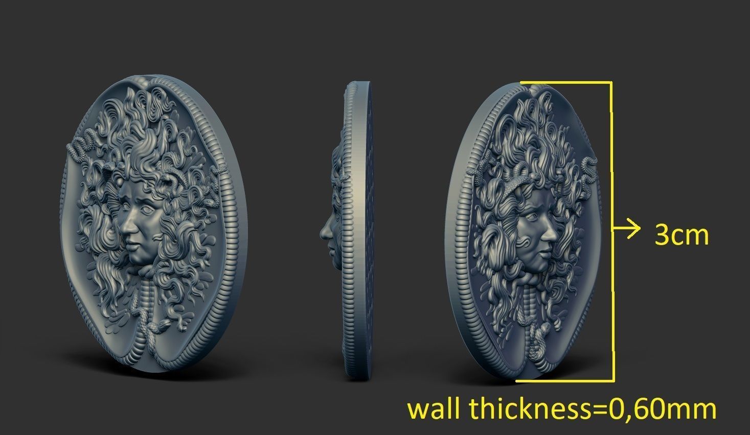 medusa pendant 3D print model_4