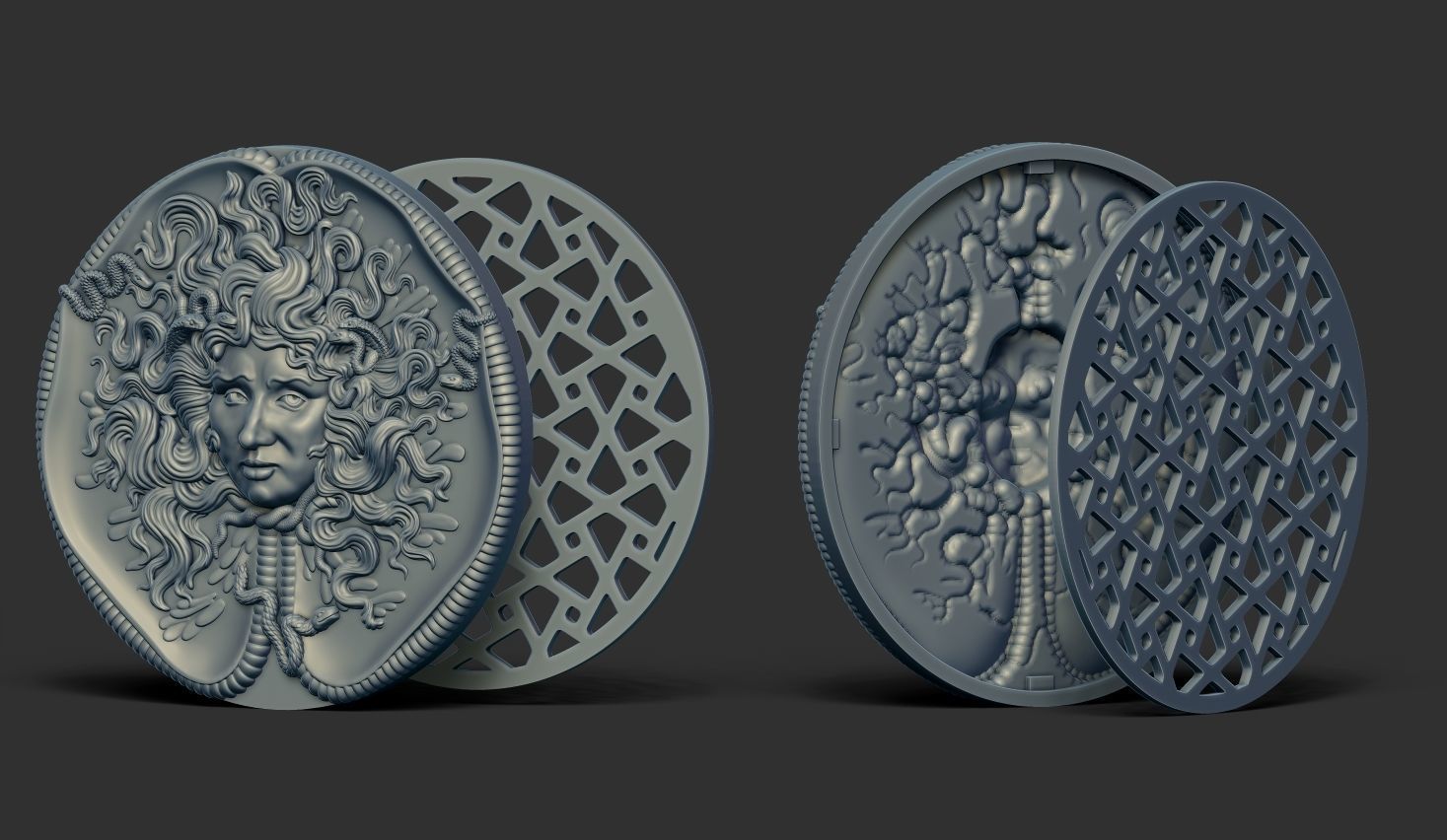 medusa pendant 3D print model_2