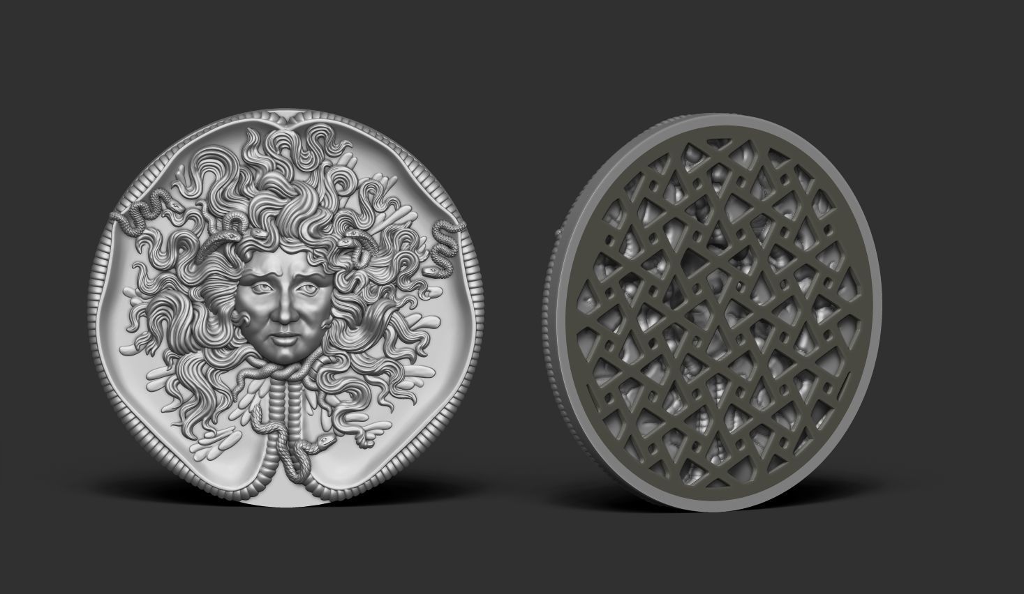 medusa pendant 3D print model_1