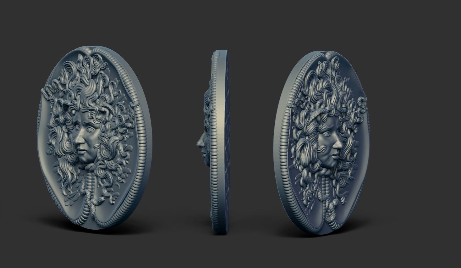 medusa pendant 3D print model_3