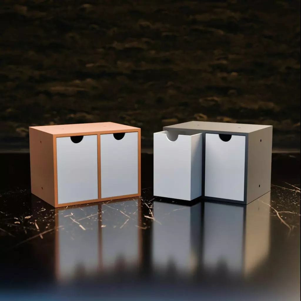 017L LA Unit Large 2 Drawer Vertical 3D print model_0