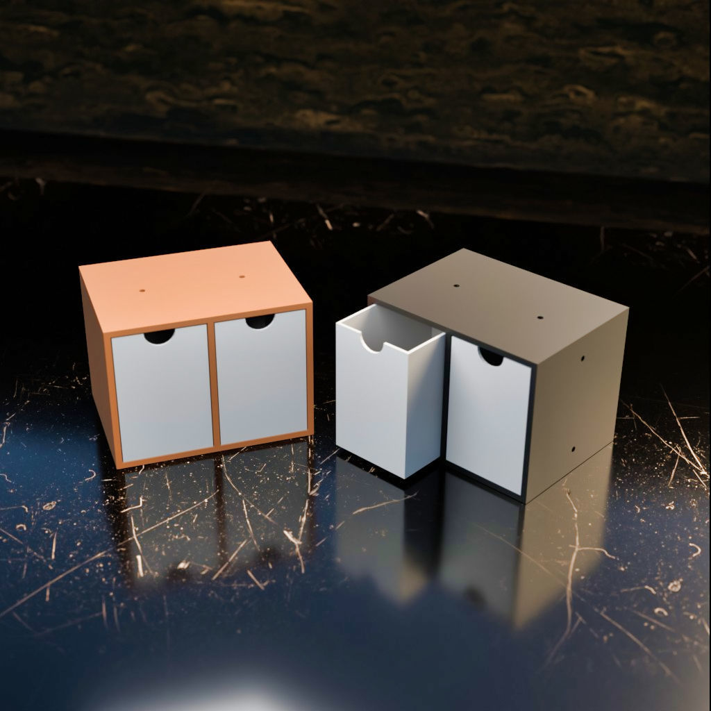 017L LA Unit Large 2 Drawer Vertical 3D print model_1