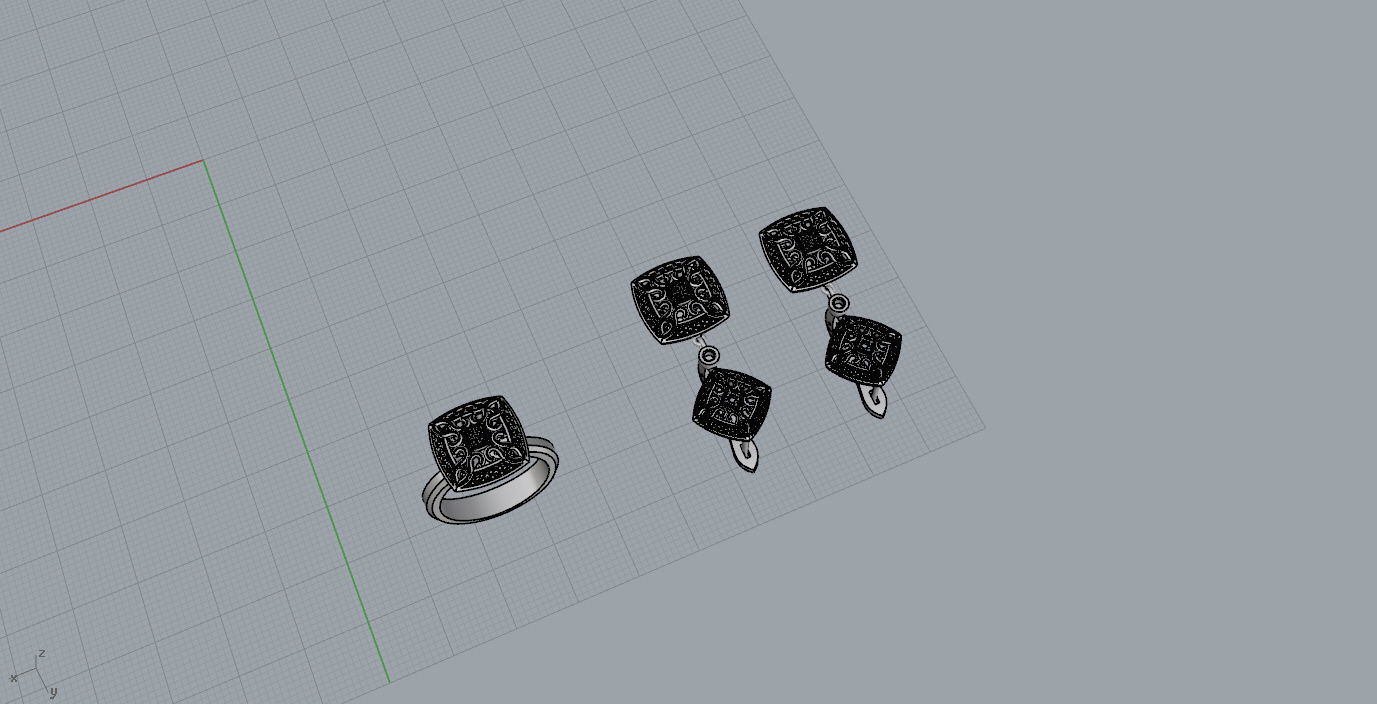 Ring and Earrings  3D print model_17