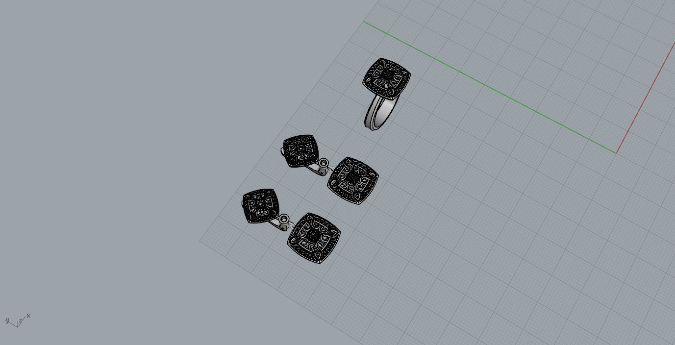 Ring and Earrings  3D print model_20