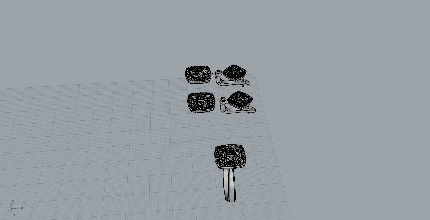Ring and Earrings  3D print model_18