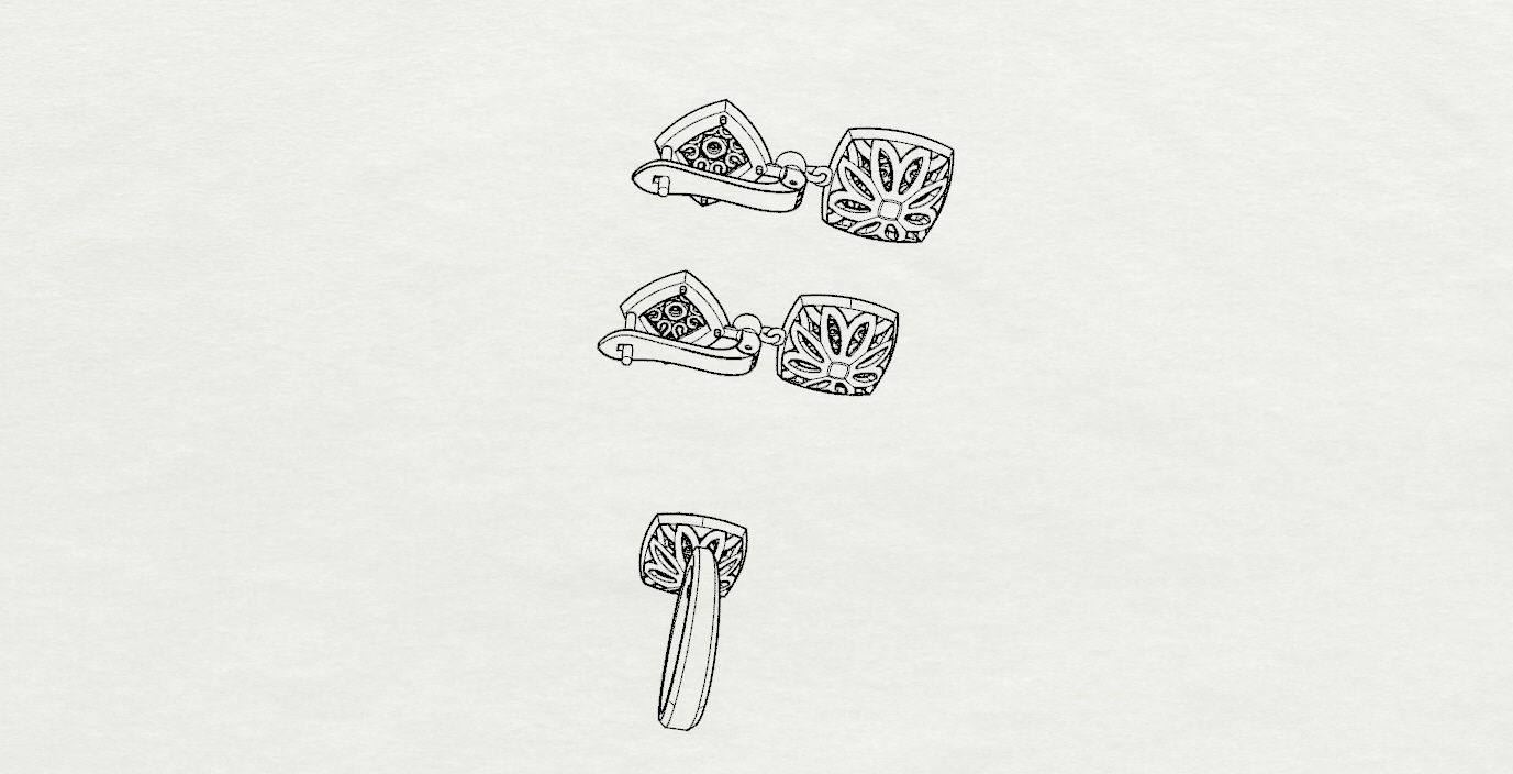 Ring and Earrings  3D print model_15