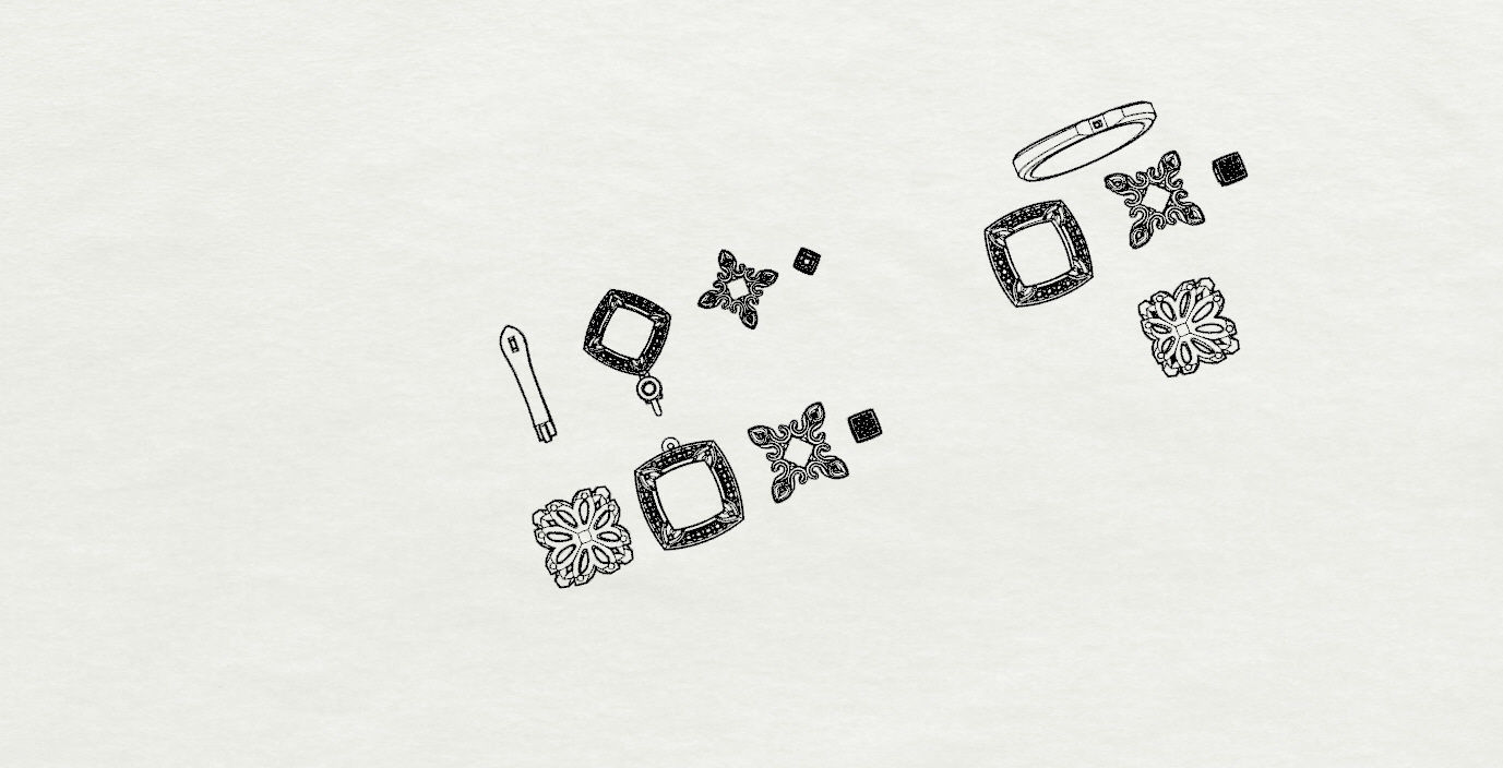 Ring and Earrings  3D print model_13