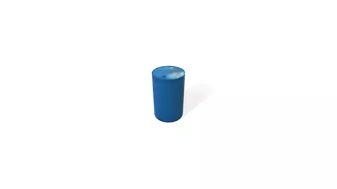 Low Poly Blue Barrel 3D Model