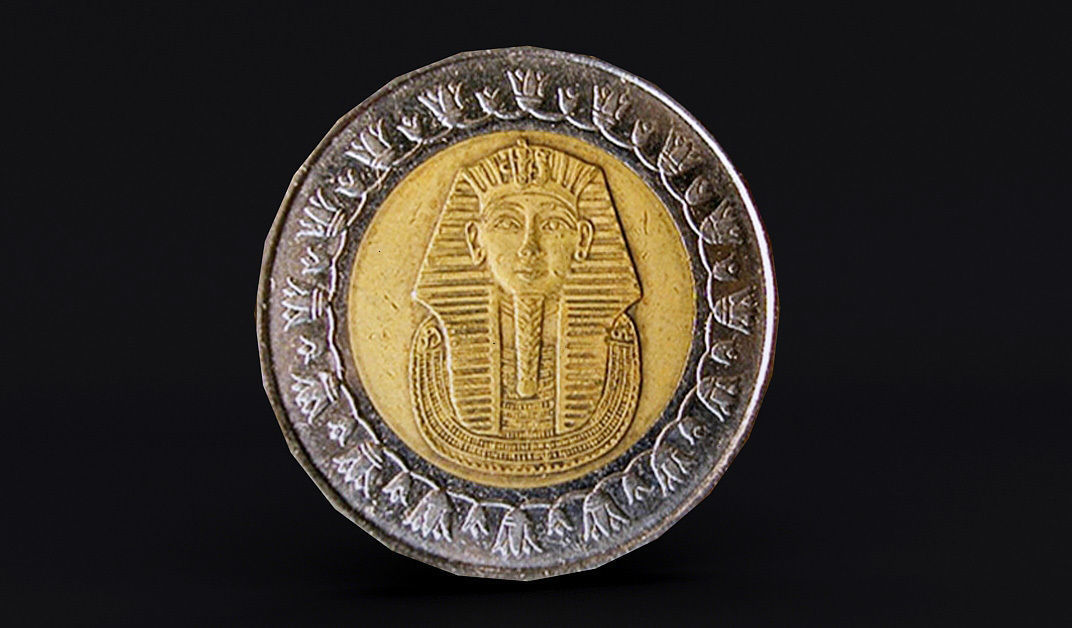 Egyptian One Pound Coin Low-poly 3D model_3
