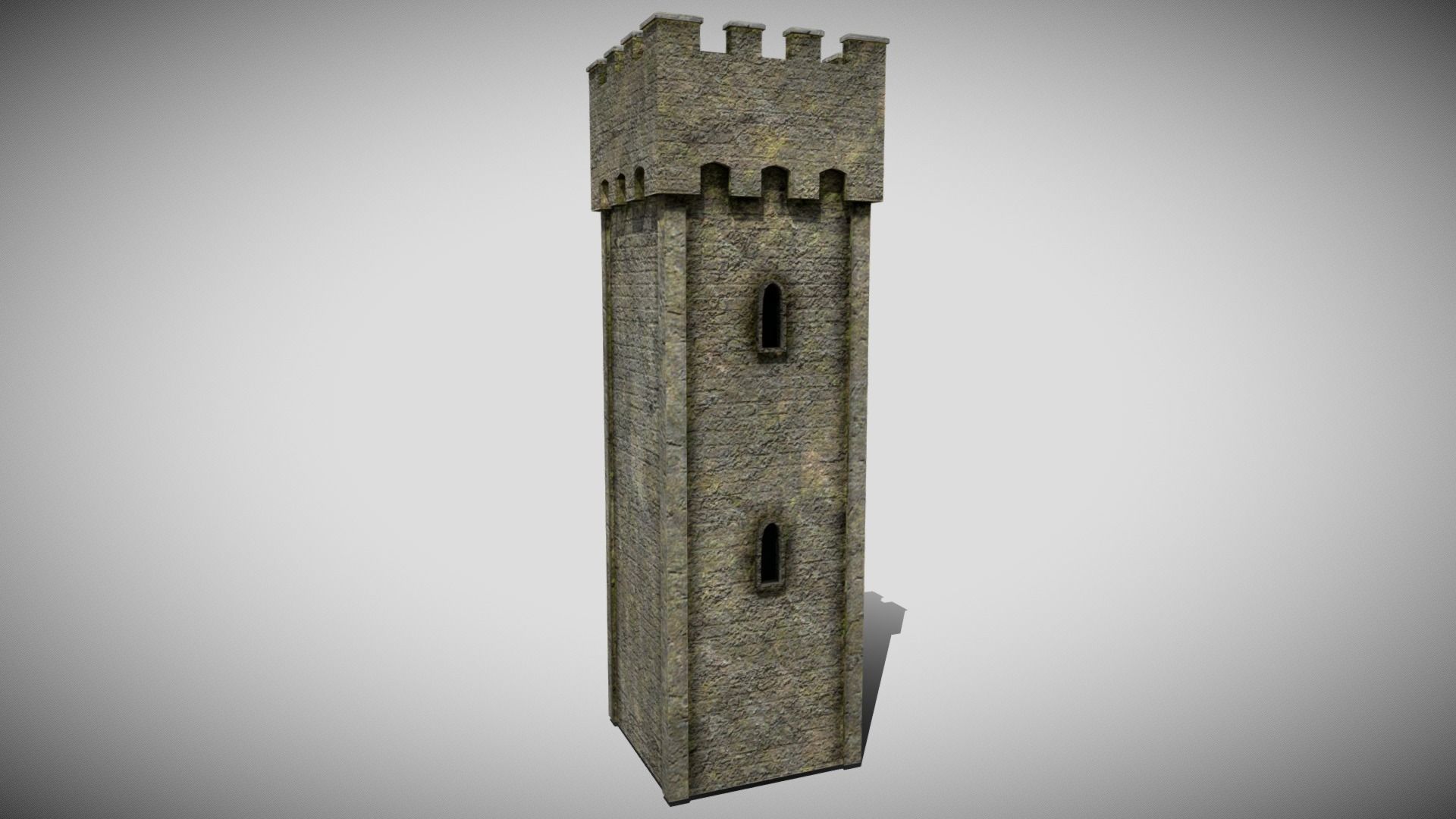 Medieval Castle Tower Low-poly 3D model_4