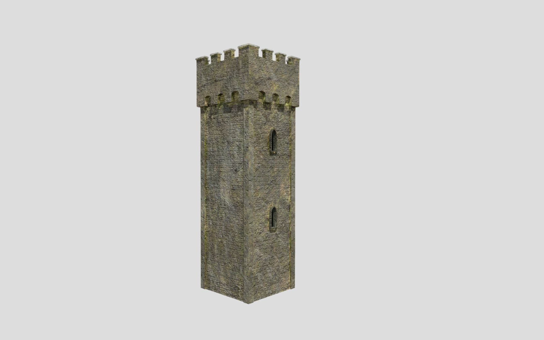 Medieval Castle Tower Low-poly 3D model_12