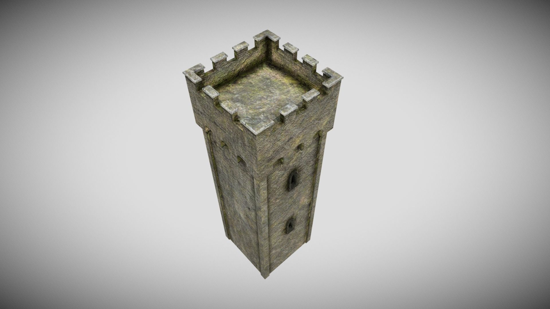 Medieval Castle Tower Low-poly 3D model_5