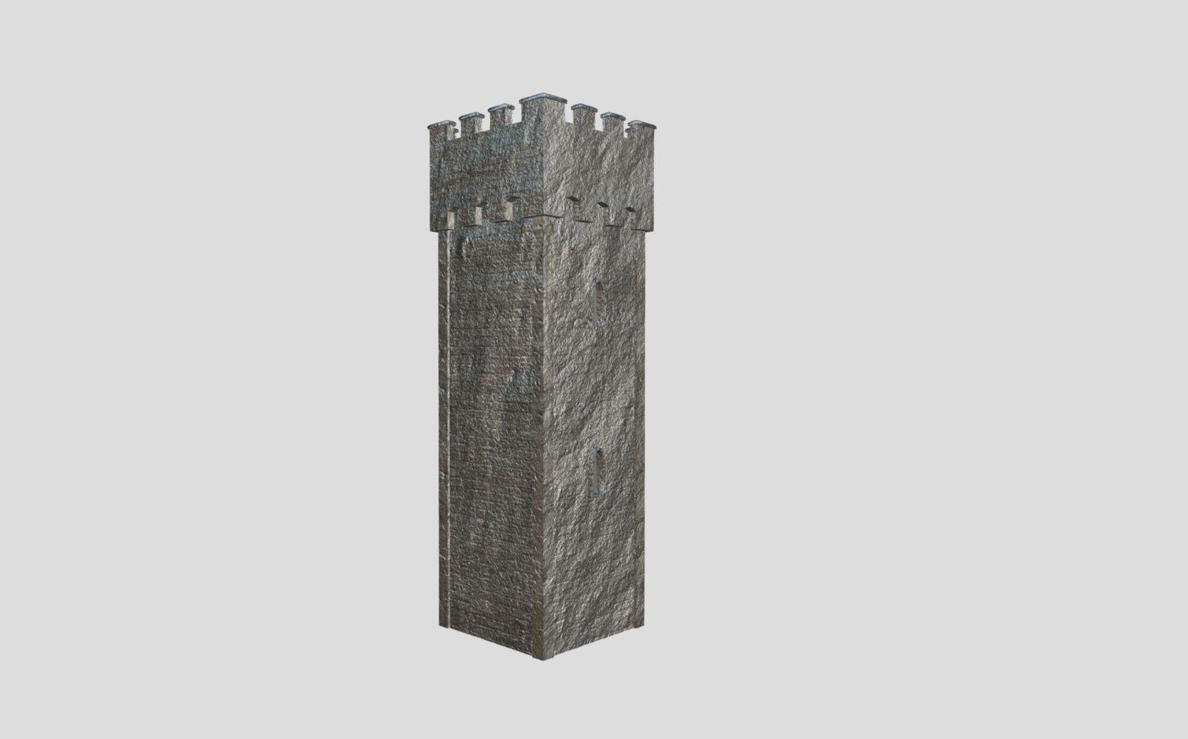 Medieval Castle Tower Low-poly 3D model_10