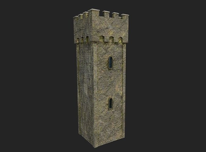 Medieval Castle Tower Low-poly 3D model