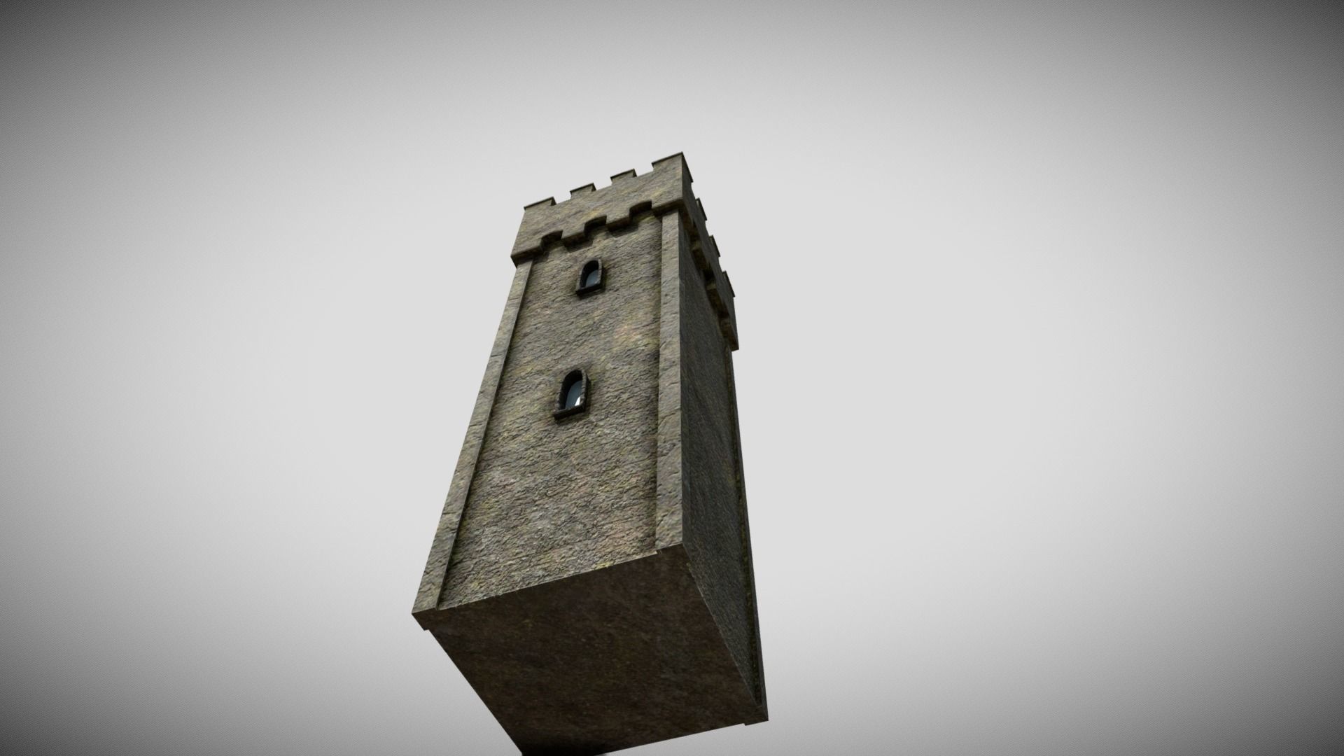 Medieval Castle Tower Low-poly 3D model_6
