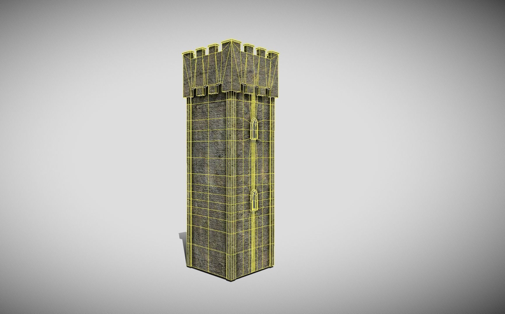 Medieval Castle Tower Low-poly 3D model_13