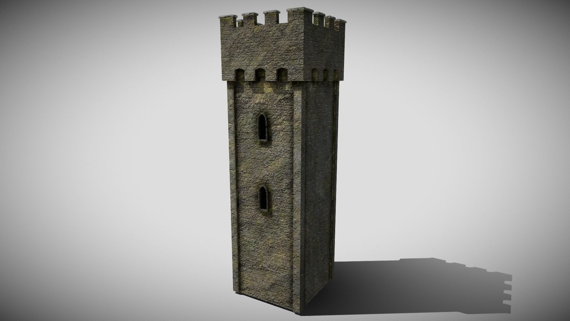 Medieval Castle Tower Low-poly 3D model_2
