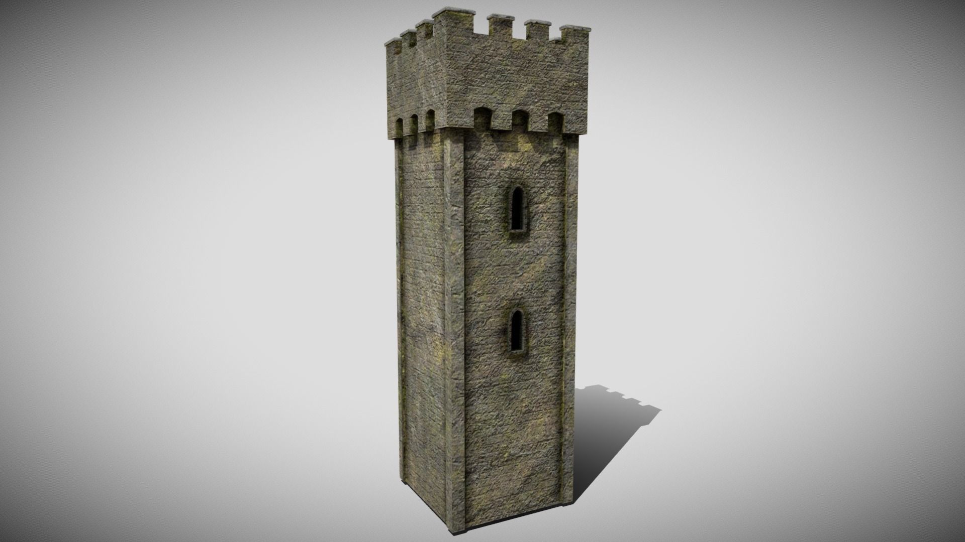 Medieval Castle Tower Low-poly 3D model_1