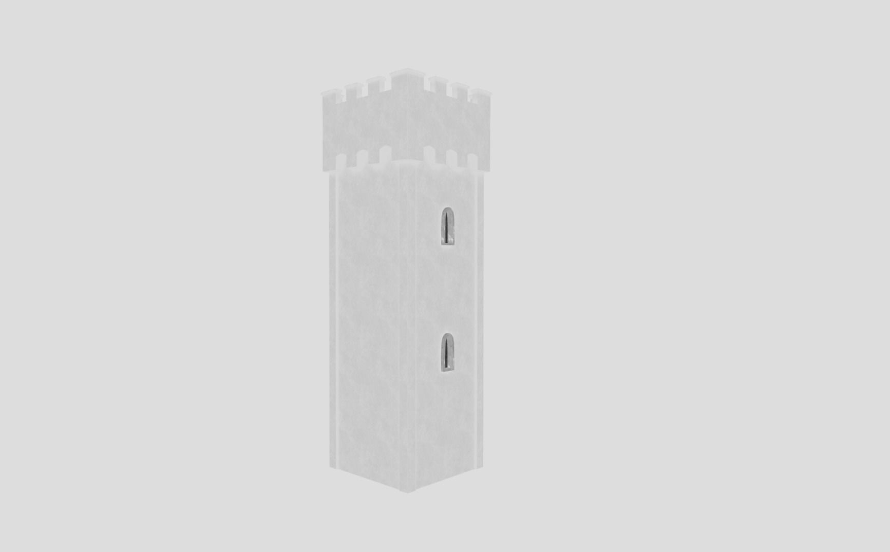 Medieval Castle Tower Low-poly 3D model_11