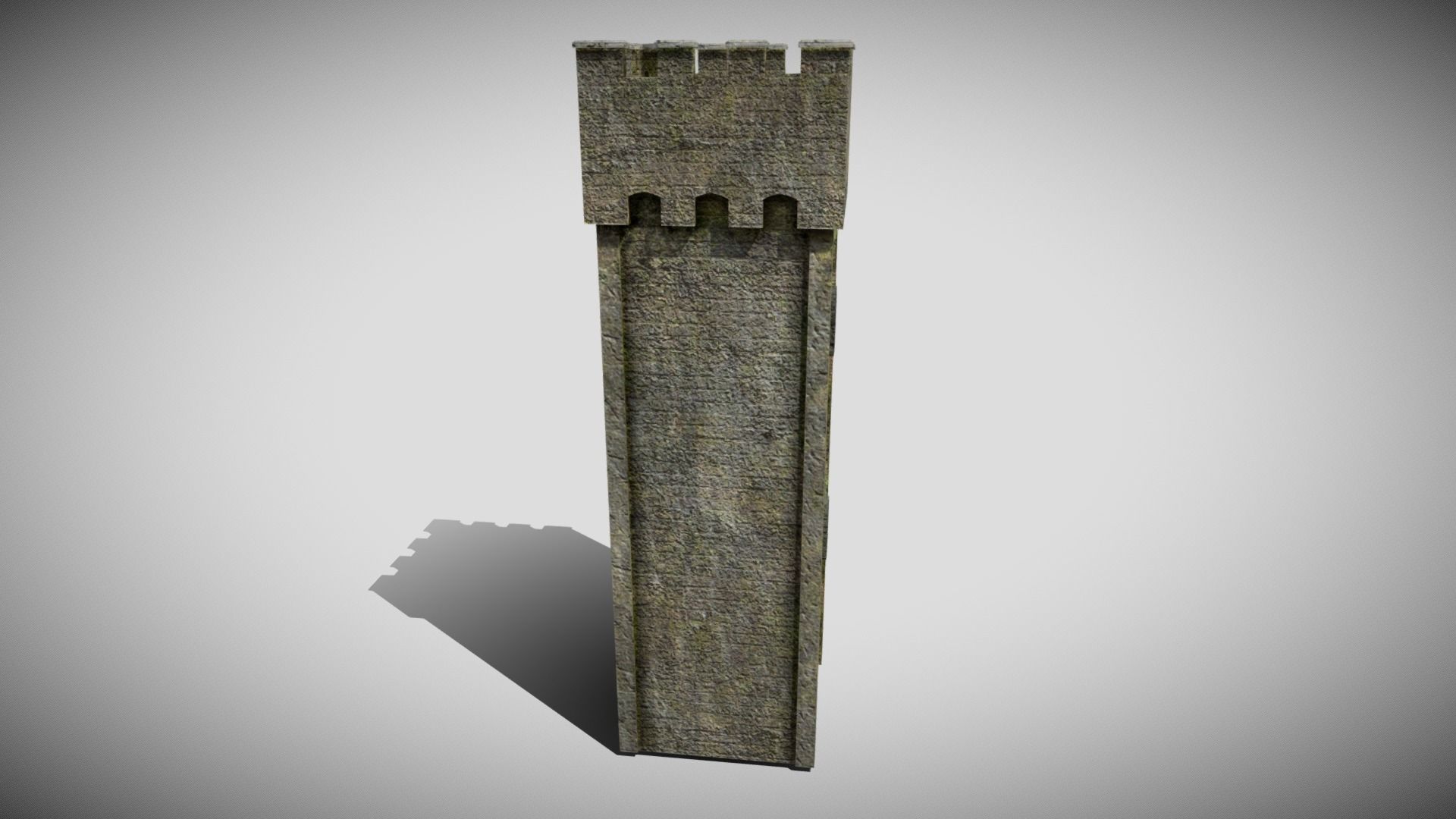 Medieval Castle Tower Low-poly 3D model_3