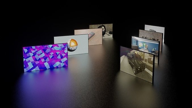 Simple RGB Screen Material Free 3D model