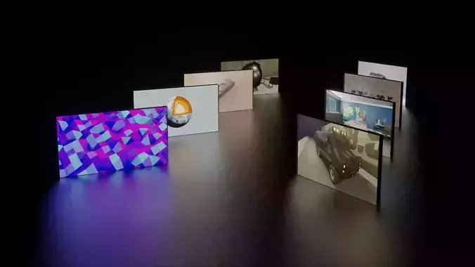 Simple RGB Screen Material Free 3D model