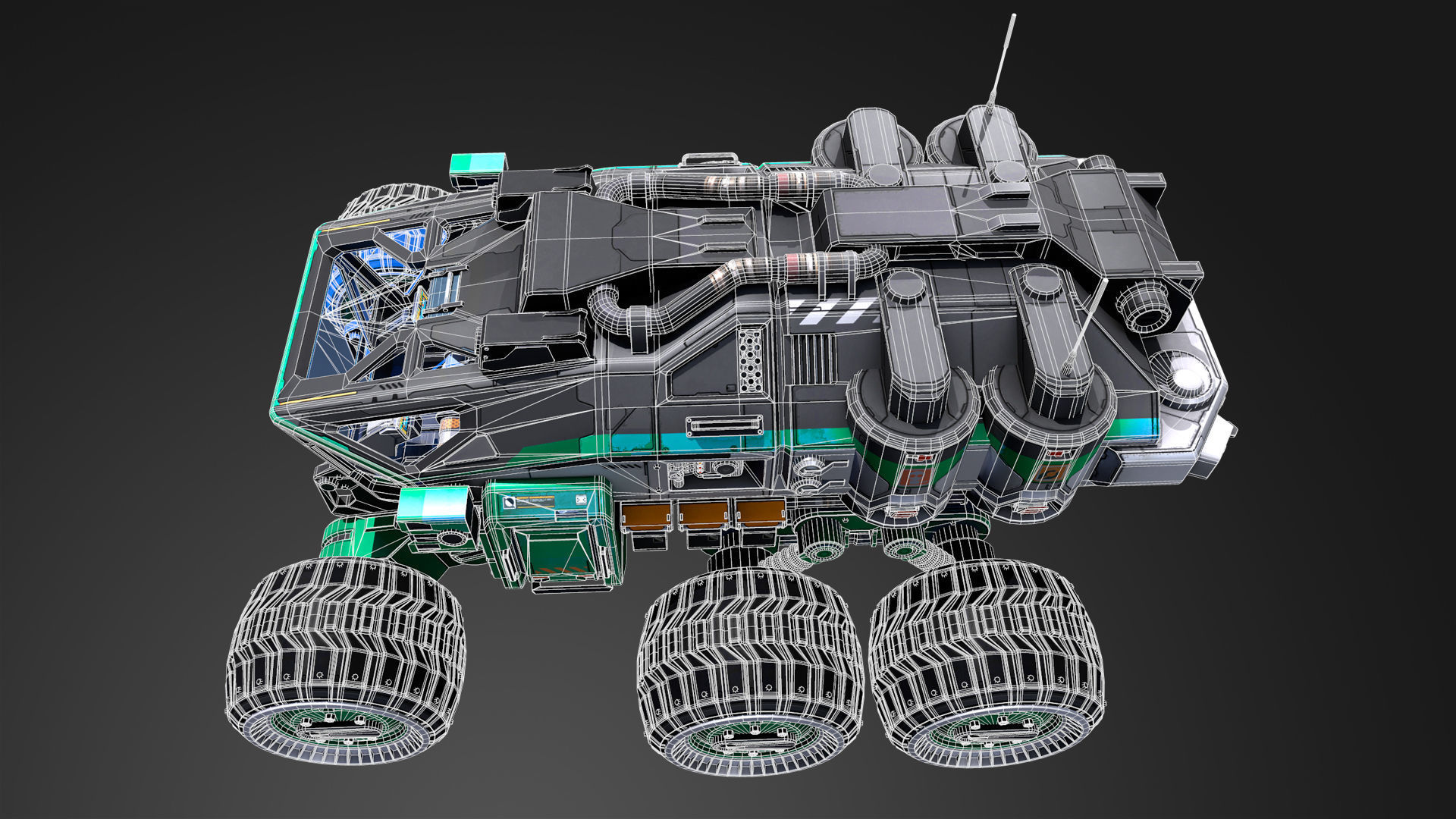 Mars Rover vehicle Low-poly 3D model_7