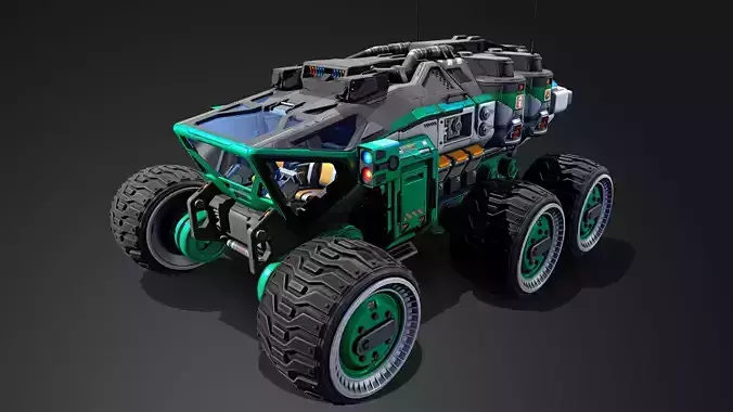 Mars Rover vehicle Low-poly 3D model