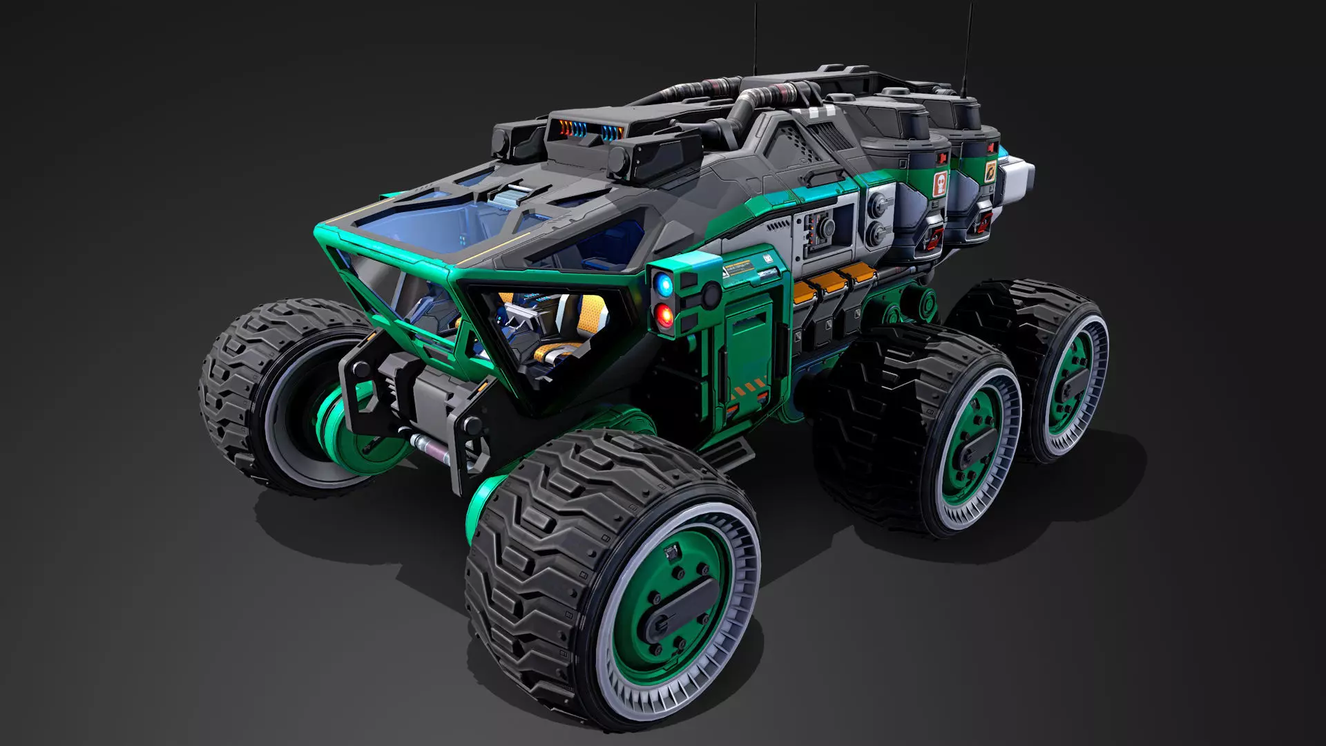 Mars Rover vehicle Low-poly 3D model_0