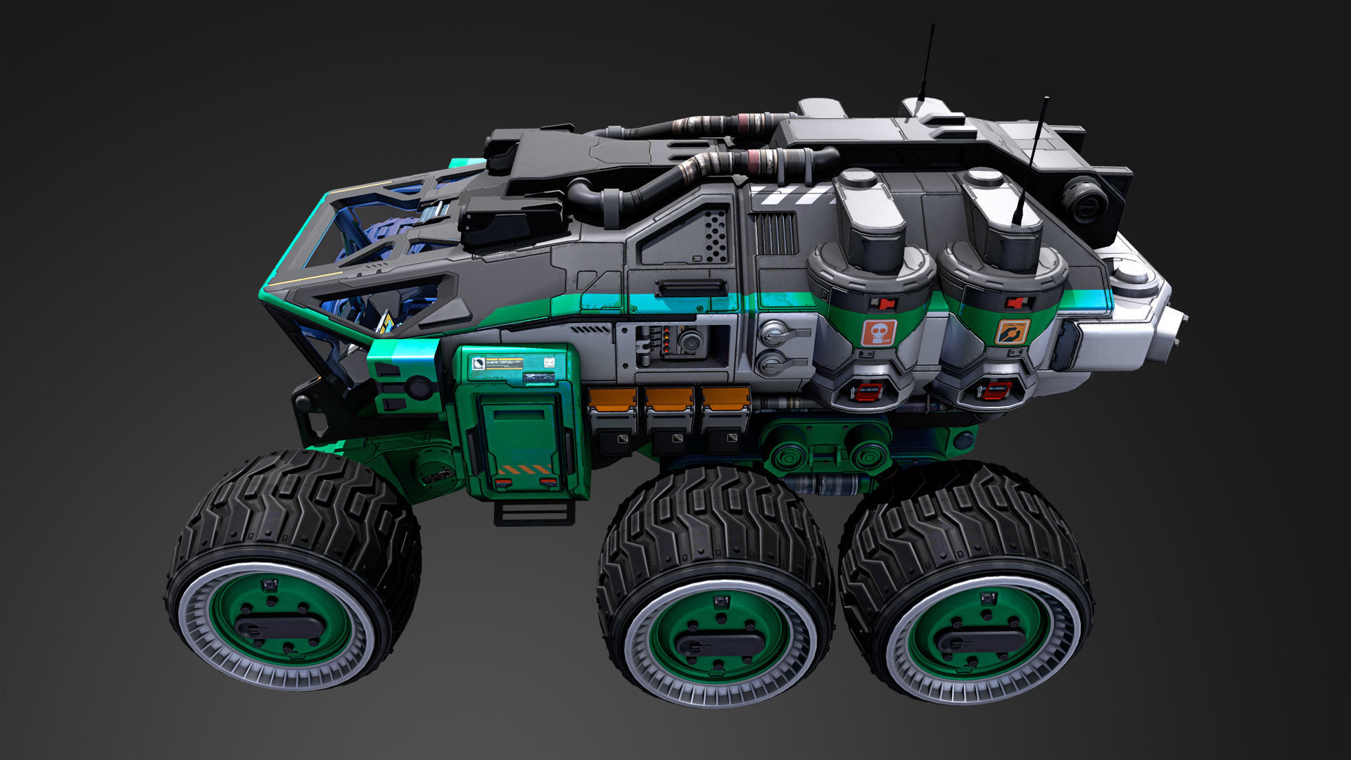 Mars Rover vehicle Low-poly 3D model_4