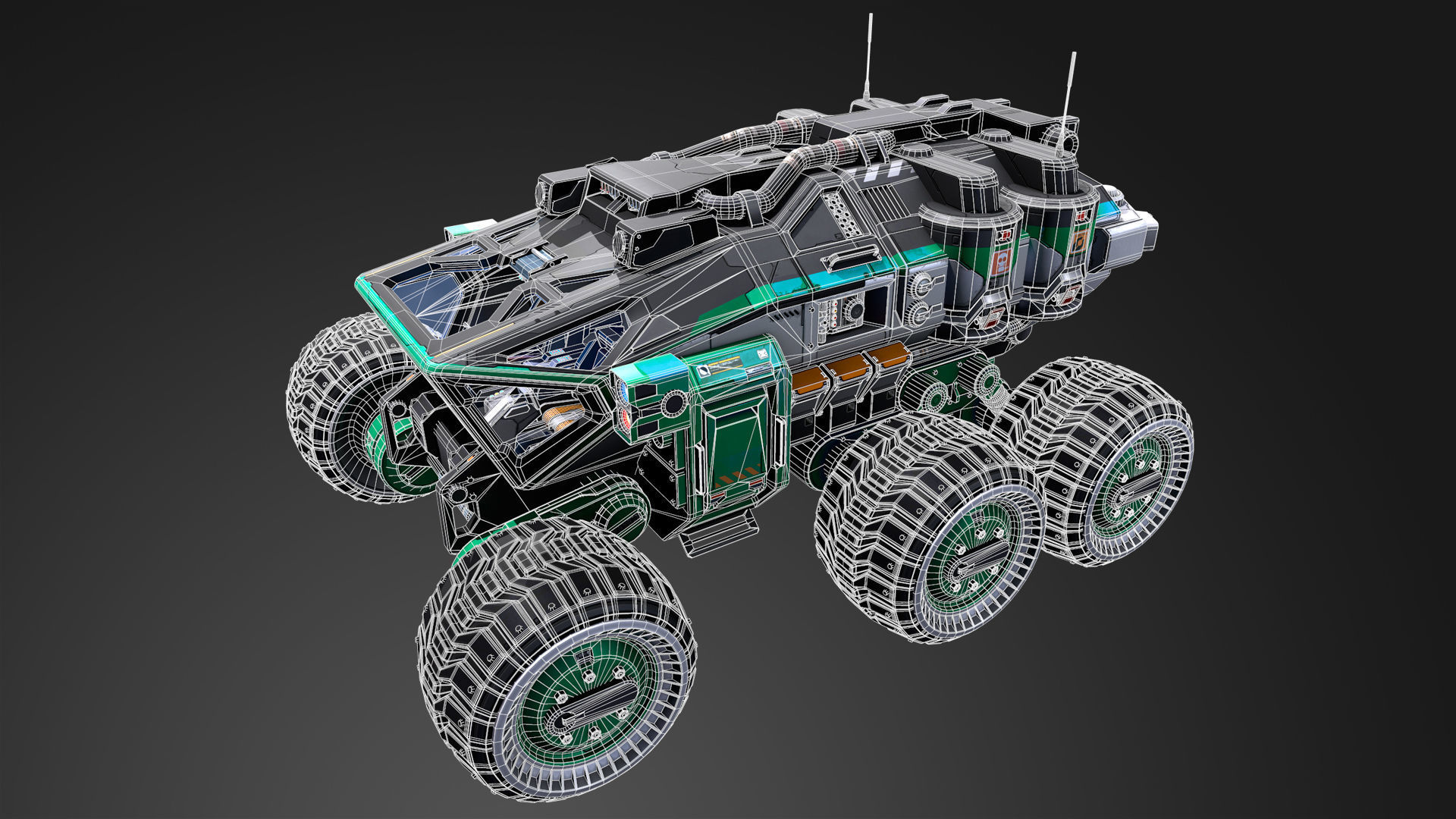 Mars Rover vehicle Low-poly 3D model_5