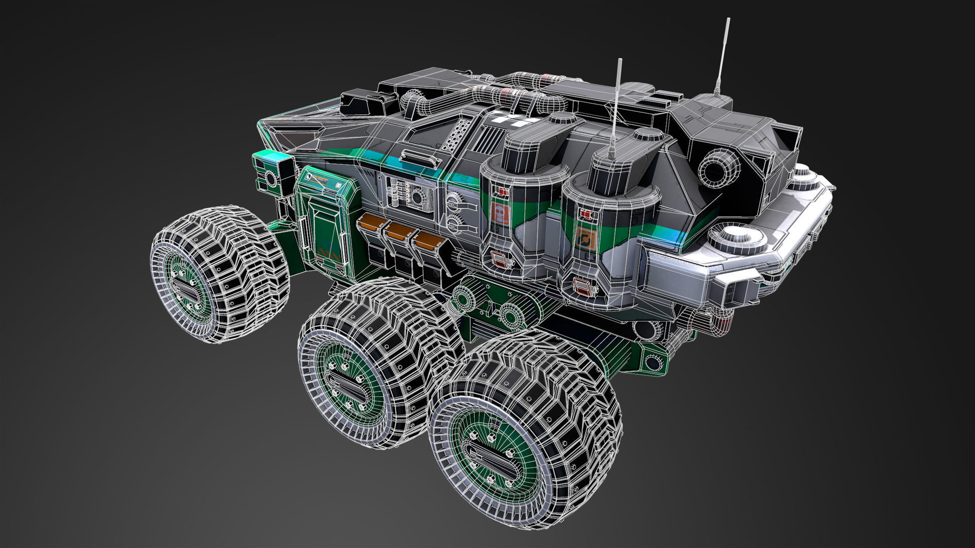 Mars Rover vehicle Low-poly 3D model_6