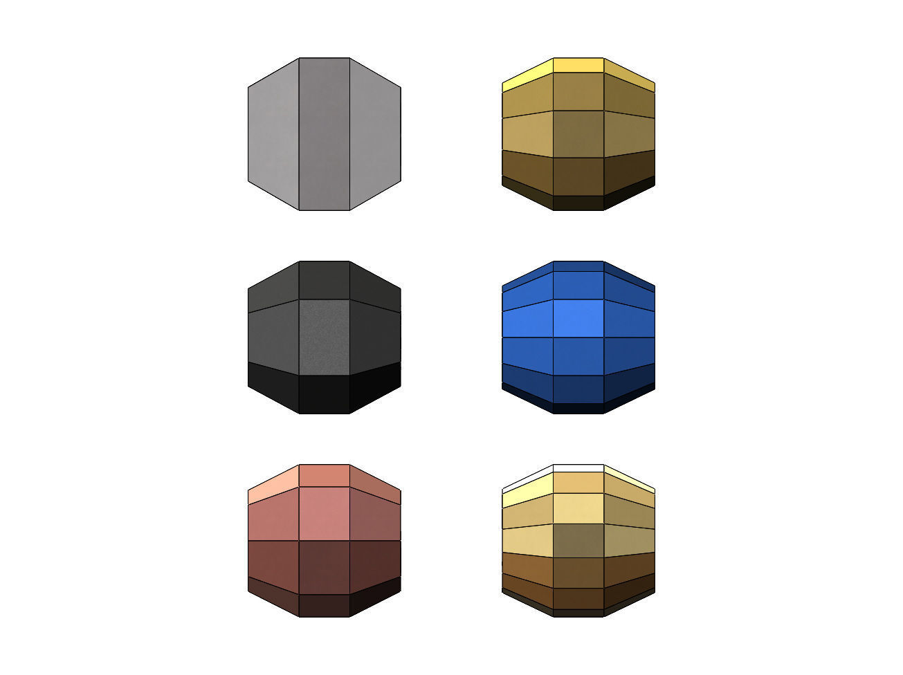 Geometric faceted beads and charms 3D print model_1