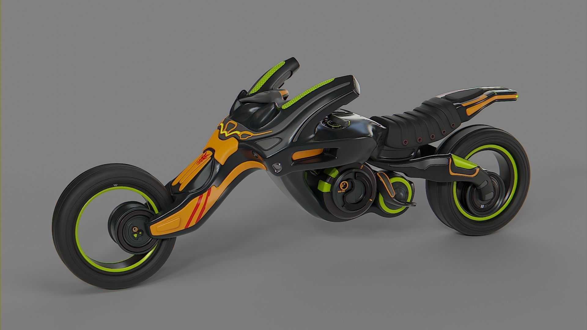 Futuristic motorbike concept model 3D model_0