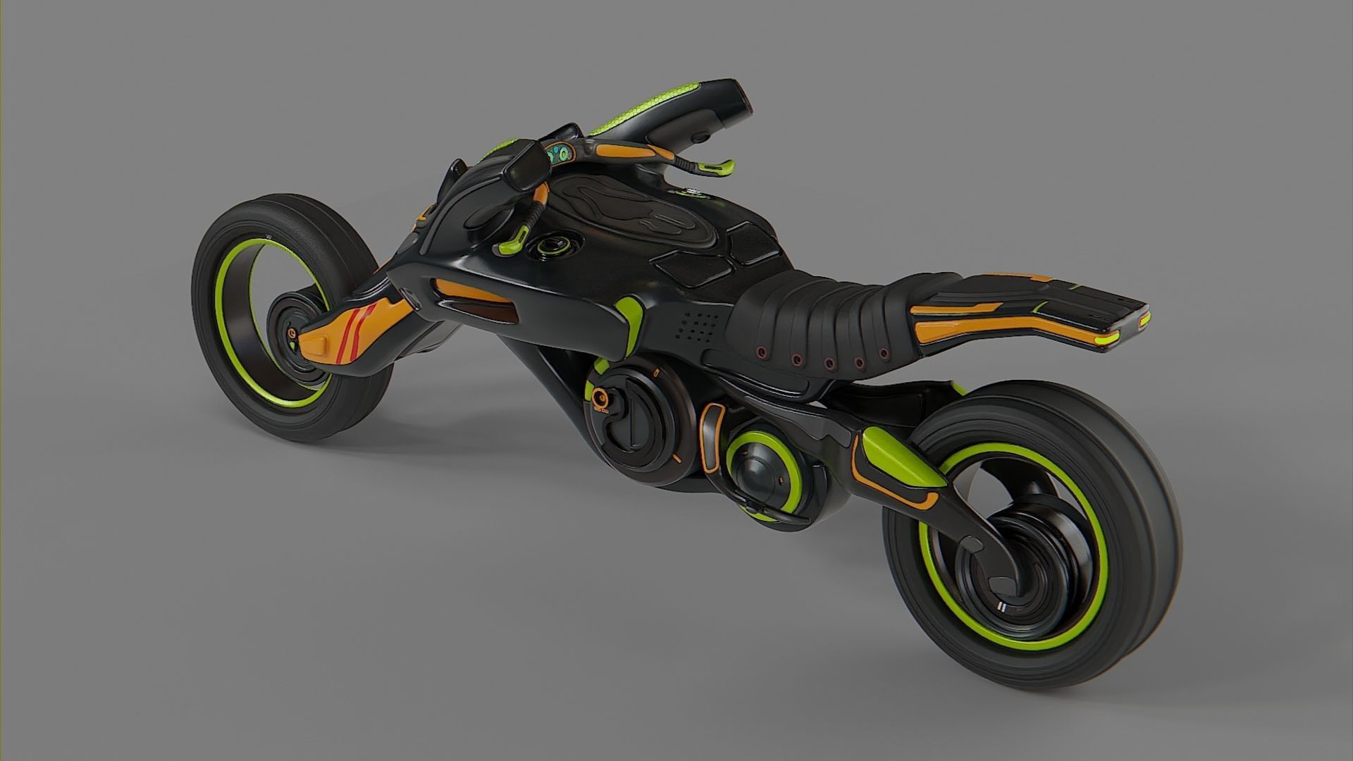 Futuristic motorbike concept model 3D model_2