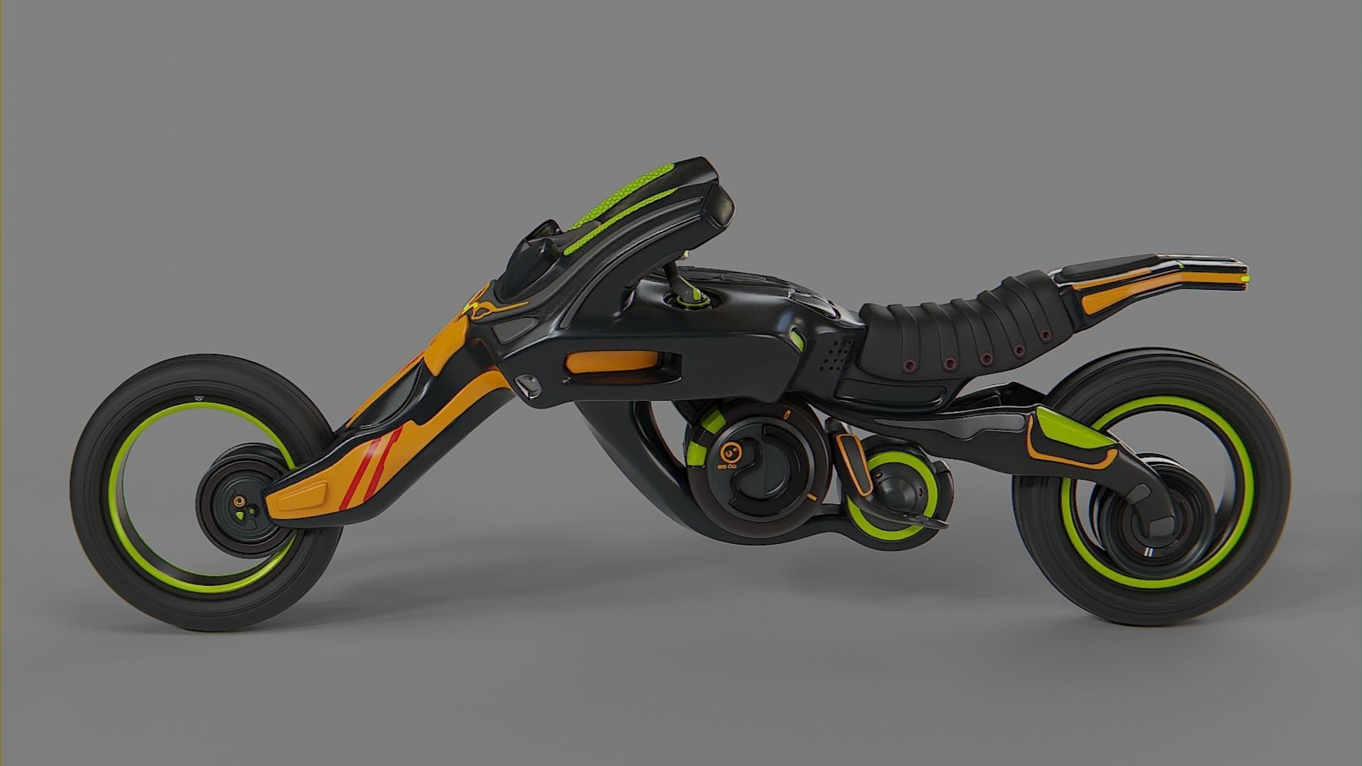Futuristic motorbike concept model 3D model_1
