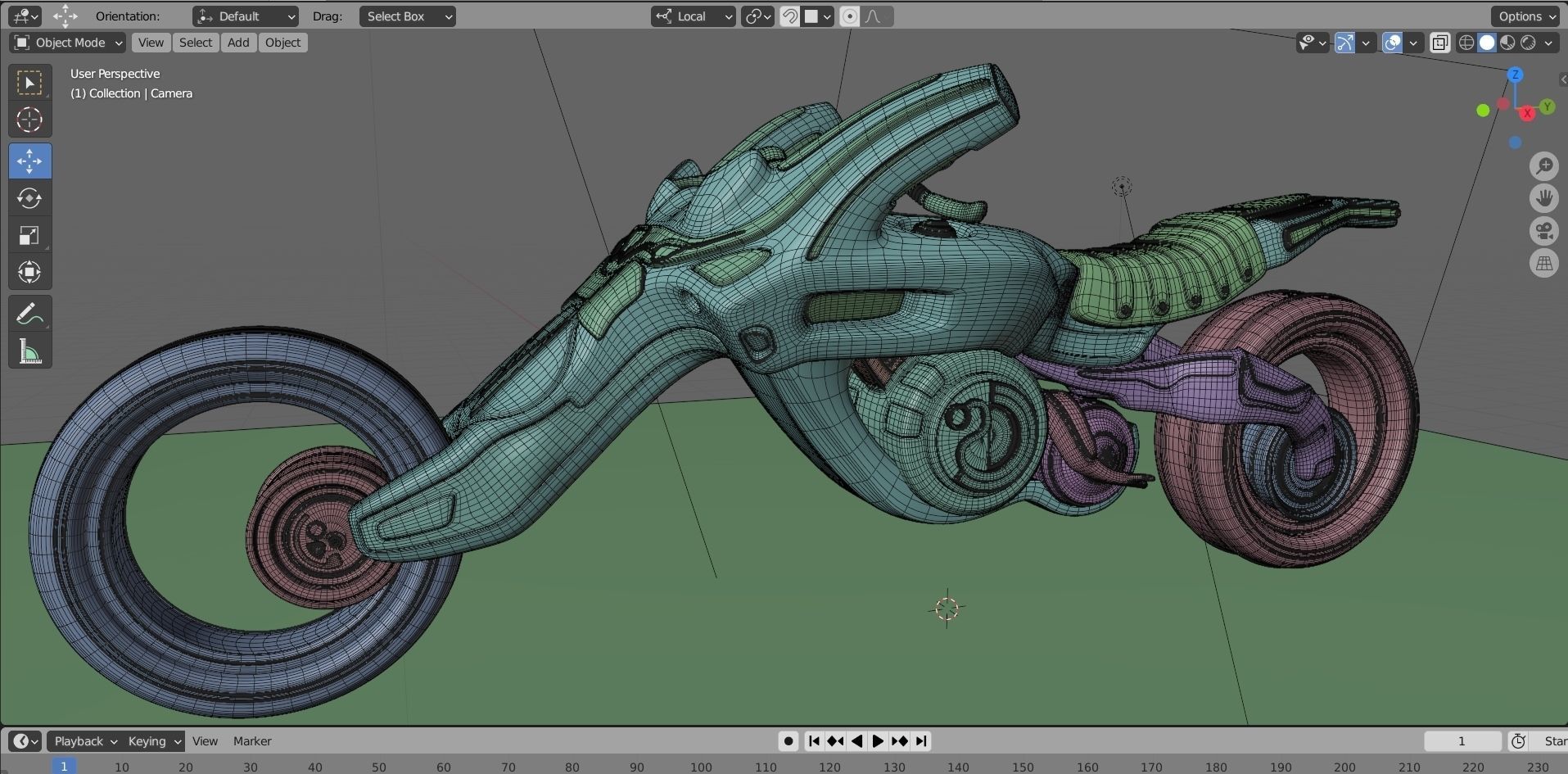 Futuristic motorbike concept model 3D model_10