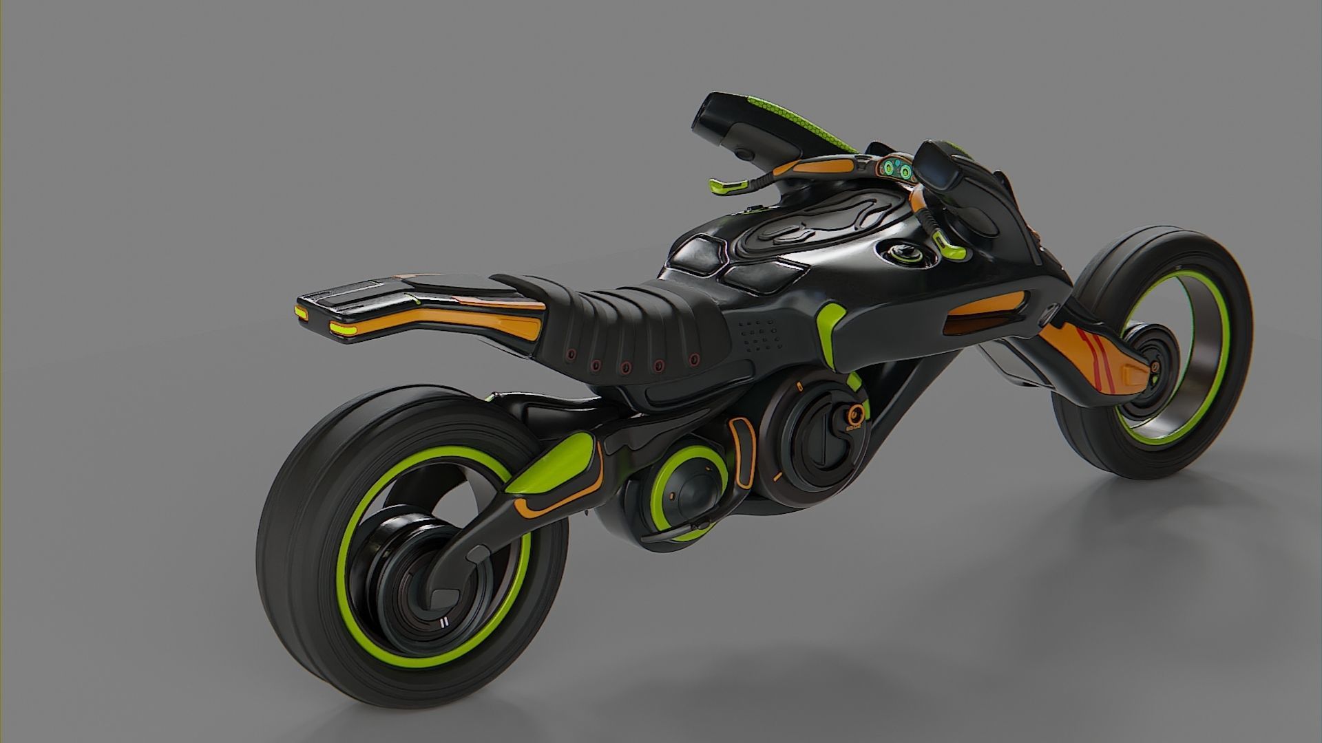 Futuristic motorbike concept model 3D model_4