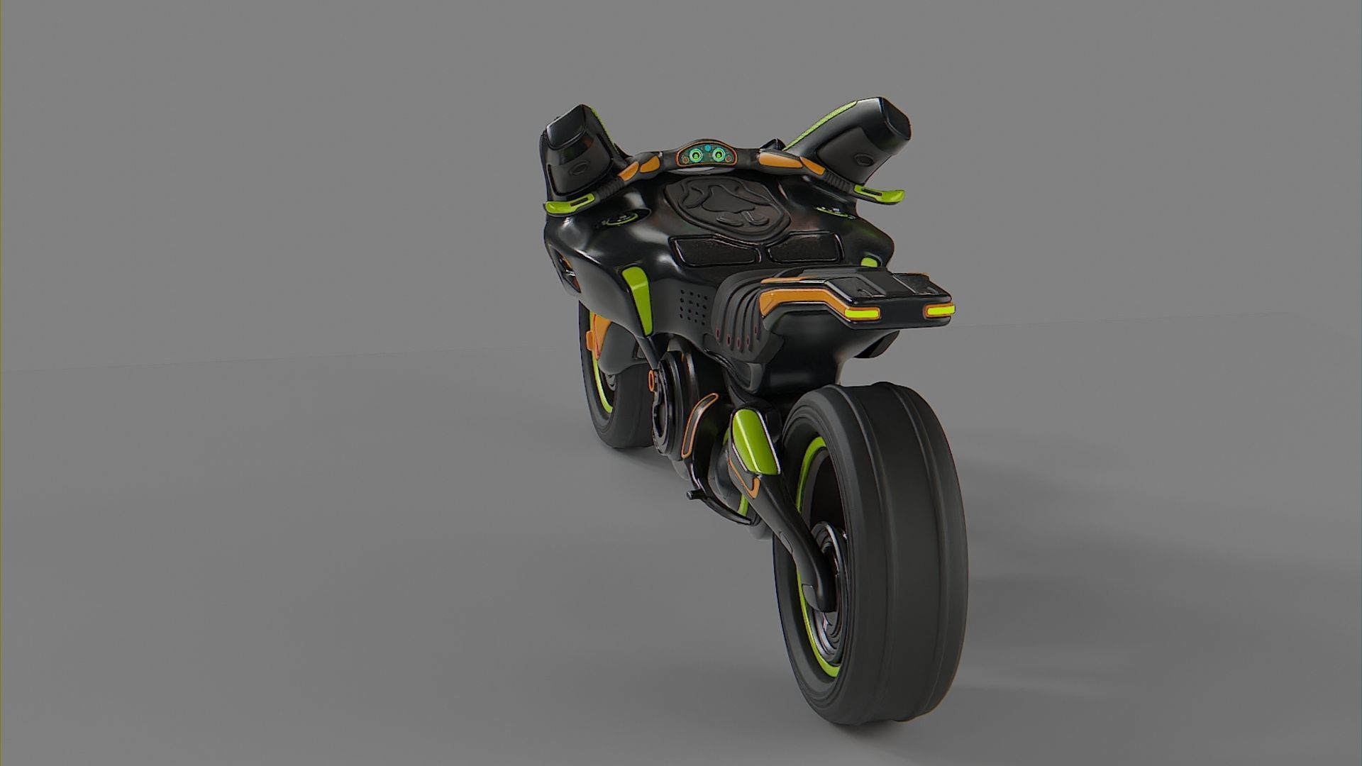 Futuristic motorbike concept model 3D model_3