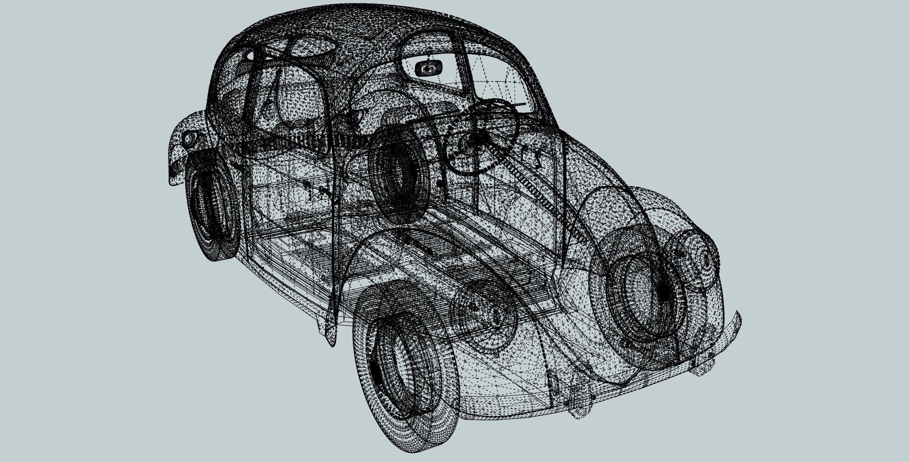 Volkswagen beetle 40s - 50s 3D model_11