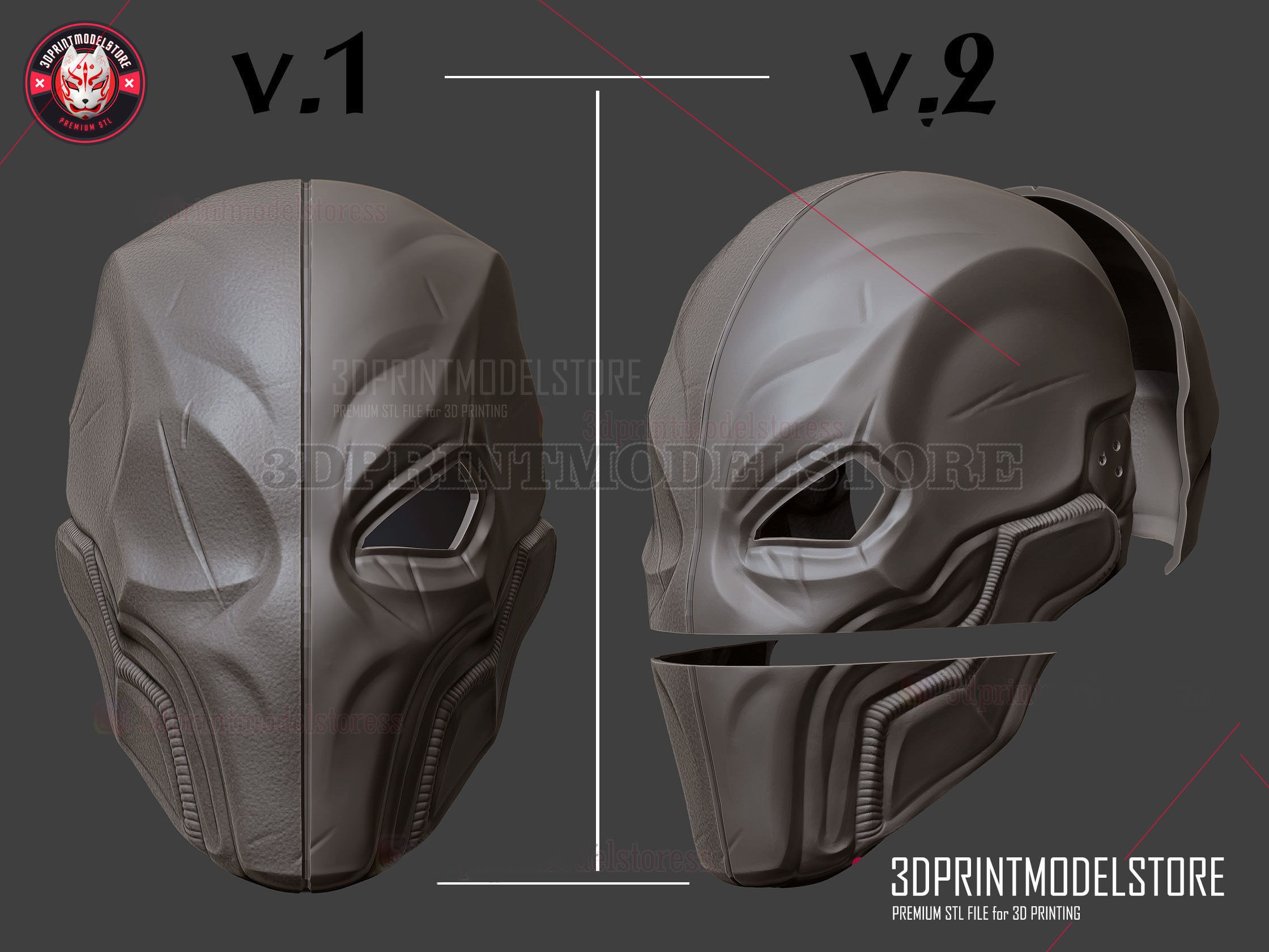 Deathstroke Mask Helmet Cosplay - Halloween Costume  3D print model_6