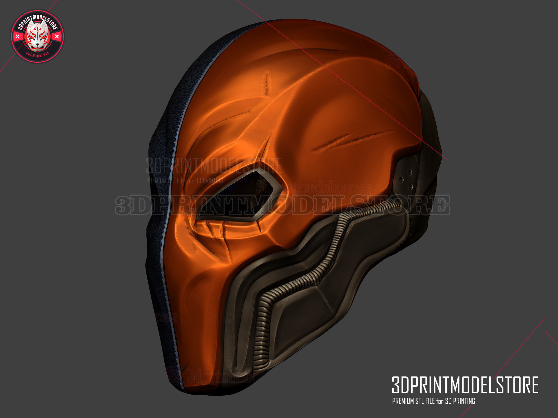 Deathstroke Mask Helmet Cosplay - Halloween Costume  3D print model_2