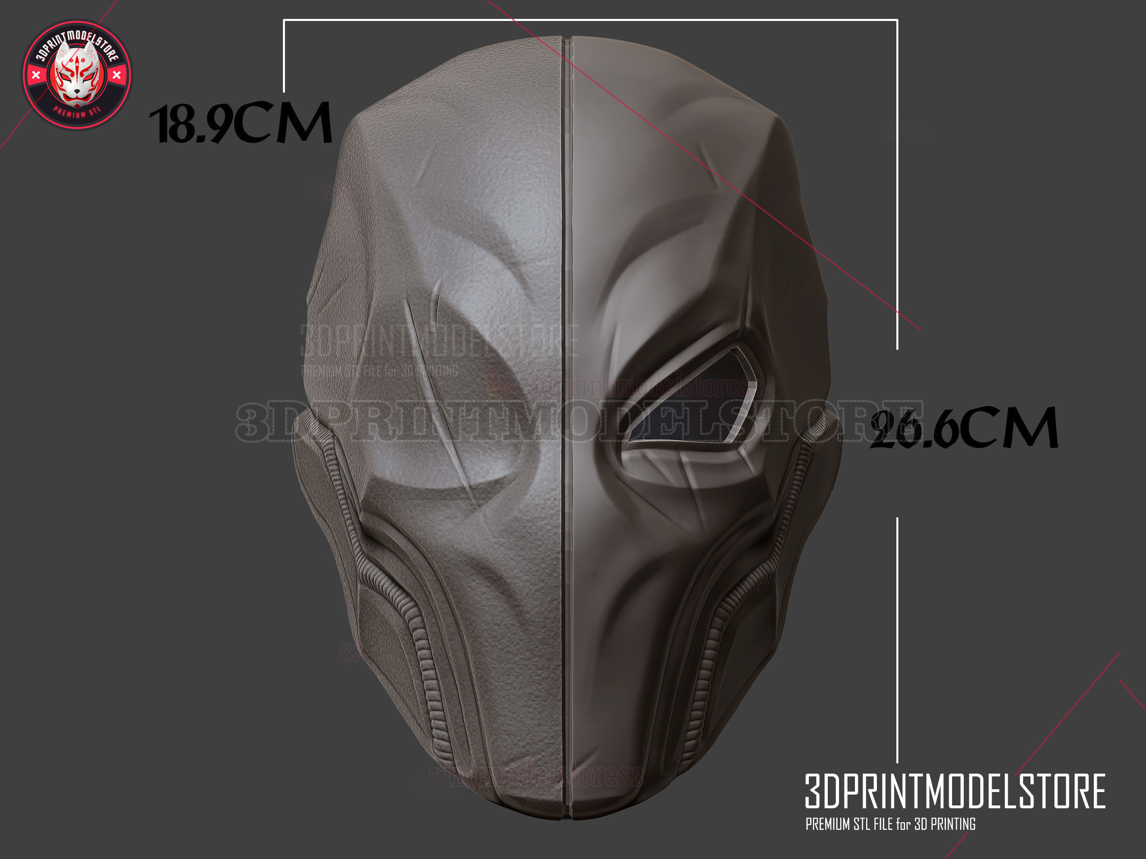 Deathstroke Mask Helmet Cosplay - Halloween Costume  3D print model_5