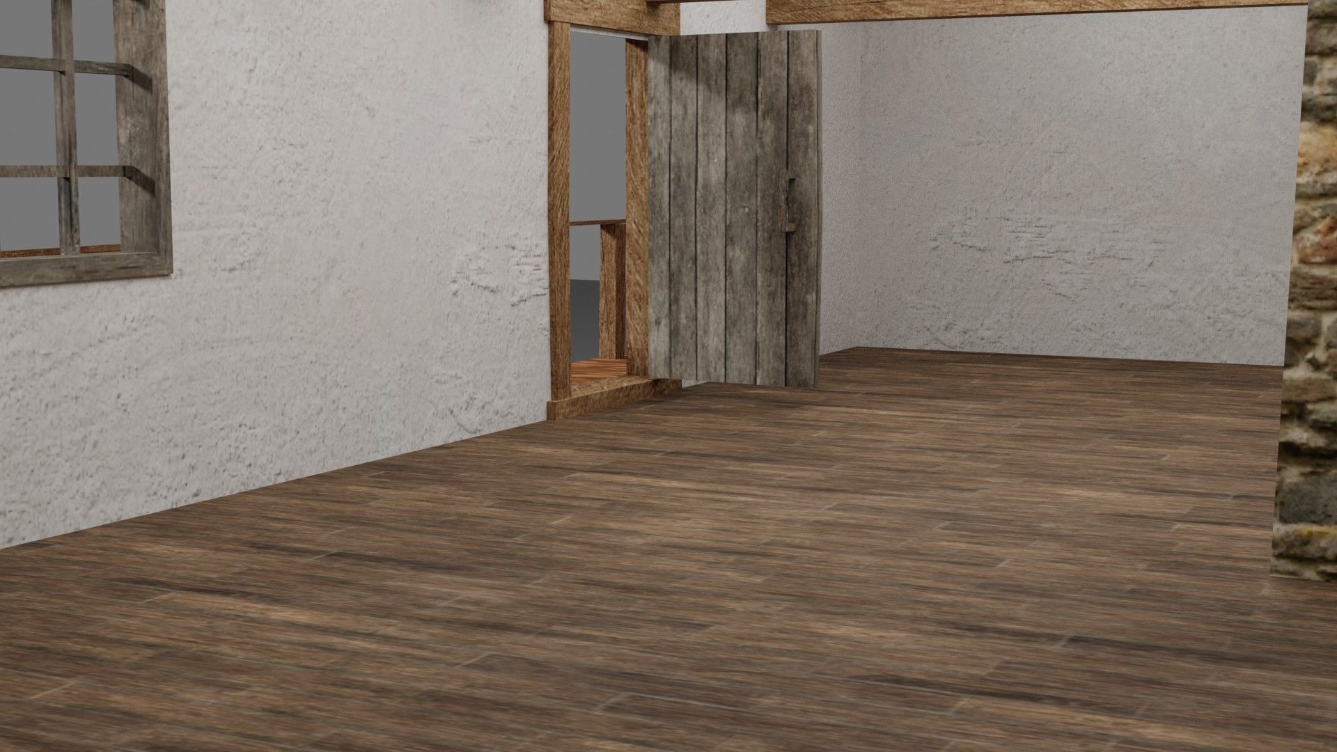 Medieval house Free low-poly 3D model_5