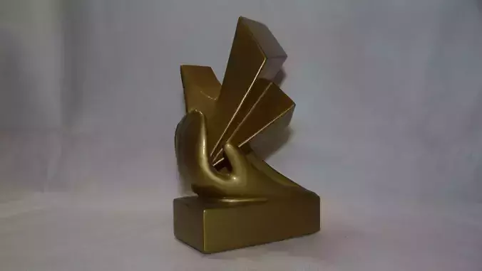 Crystals on the hand 3D model for printing