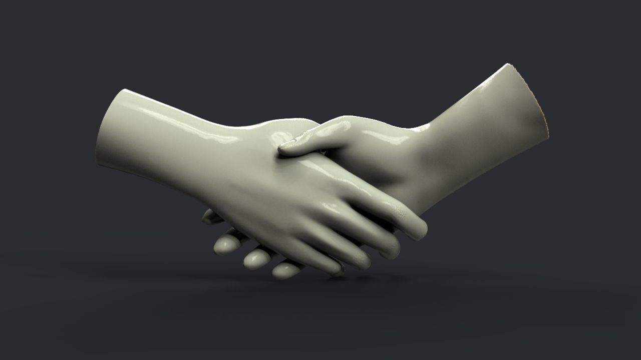 Shake hands 3D print model_1
