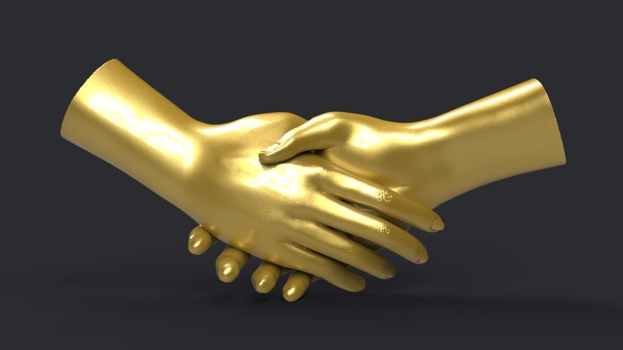Shake hands 3D print model_2