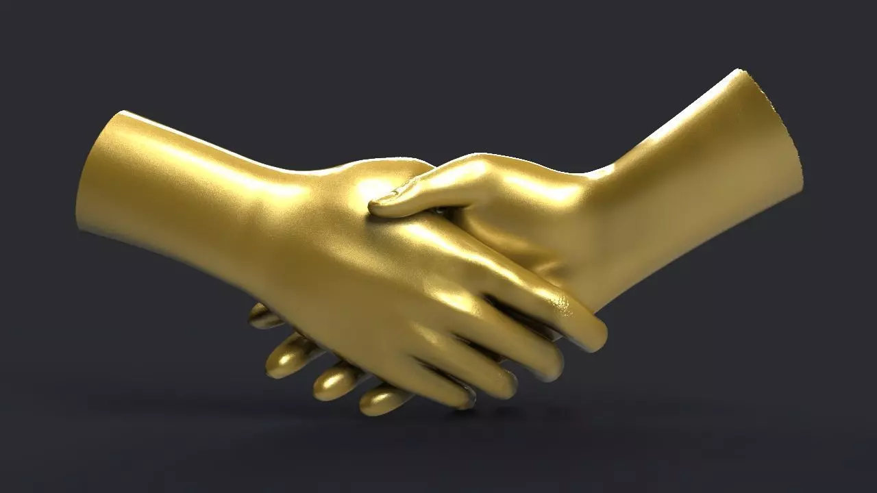 Shake hands 3D print model_0
