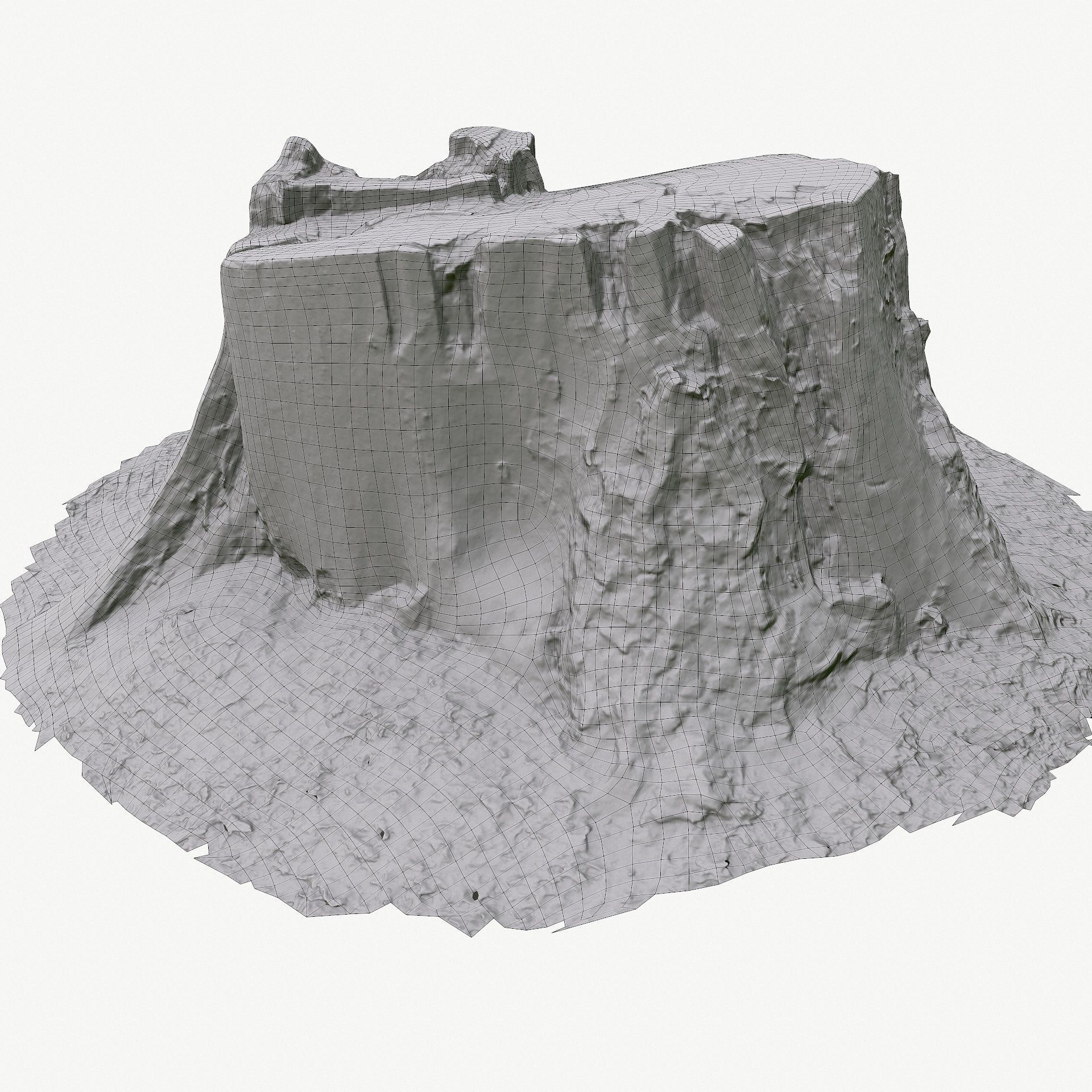 3d scan BPR tree stump 05 Low-poly 3D model_21